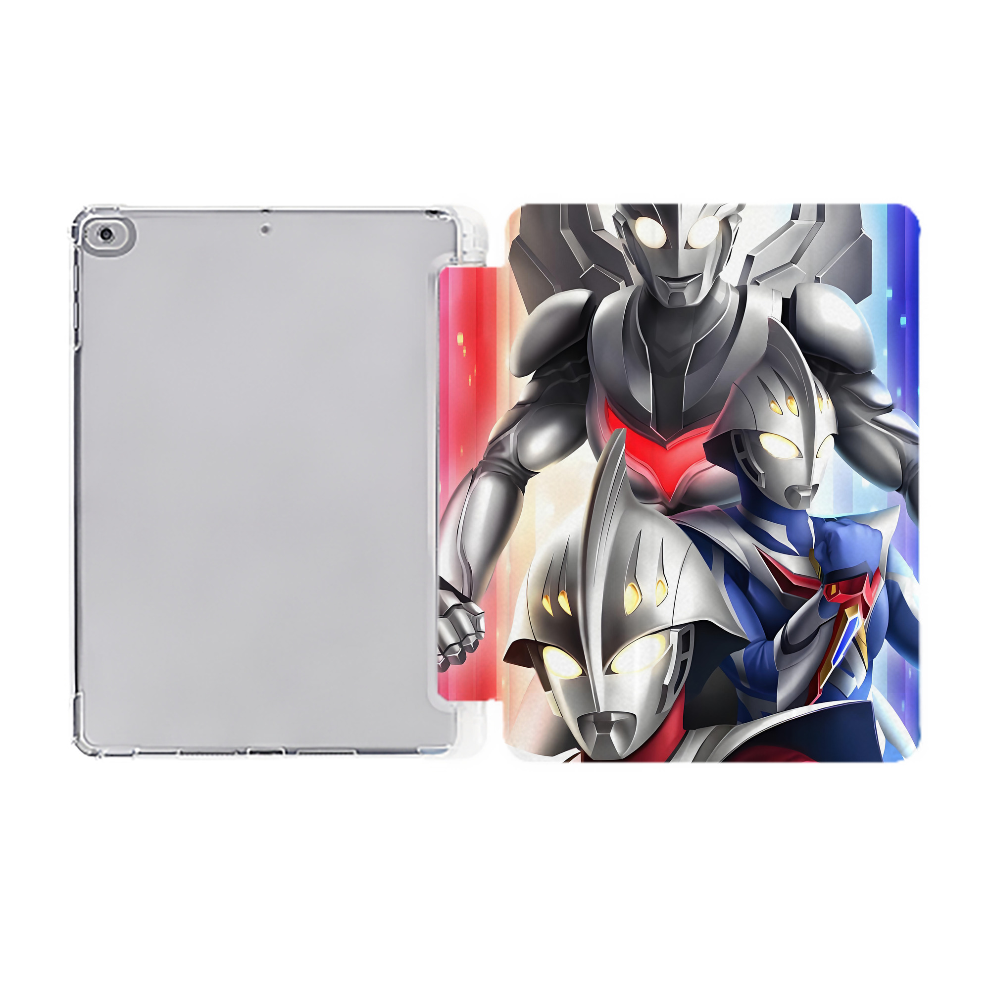 （画像用） ウルトラマン Ultraman IPad ケース ペン収納付き 三つ折りスタンド PUレザー×シリコン 対応機種9.5/10.5/10.9インチ